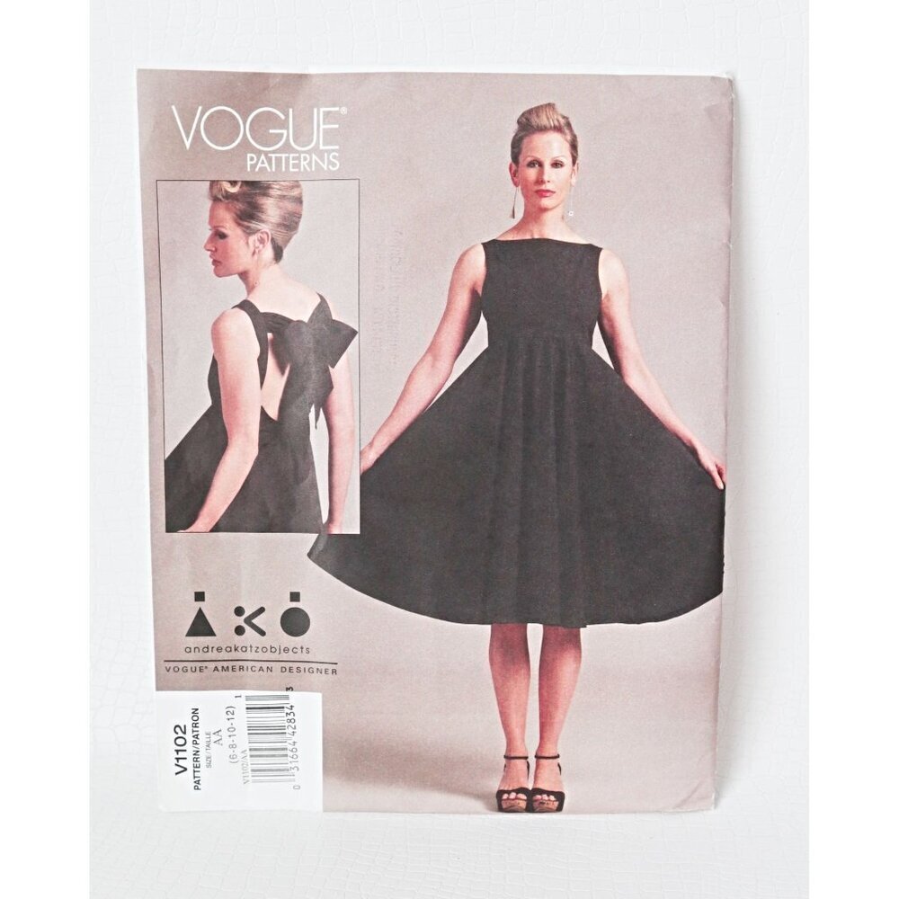 VOGUE Misses' Dress Party Andreakatzobjects Sewing Pattern V1102 Size 6 8 10 12